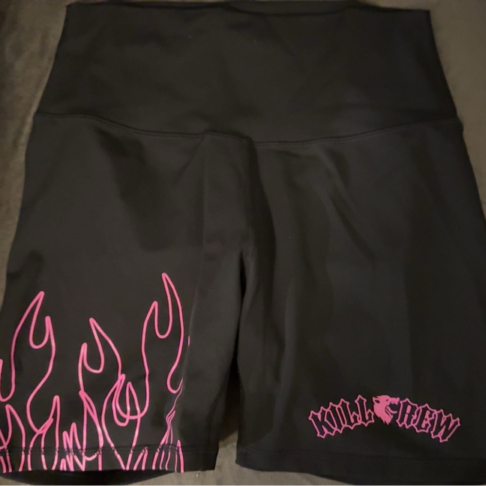 KILL CREW Pink Flame Scrunch Shorts